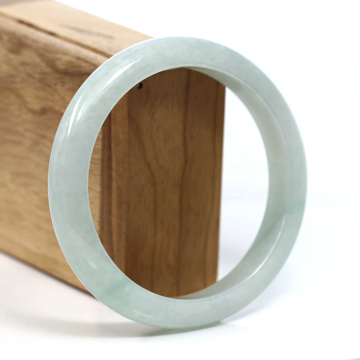 ™ "Classic Bangle" Genuine Burmese Jadeite Jade Bangle Bracelet (62.28mm) #T196