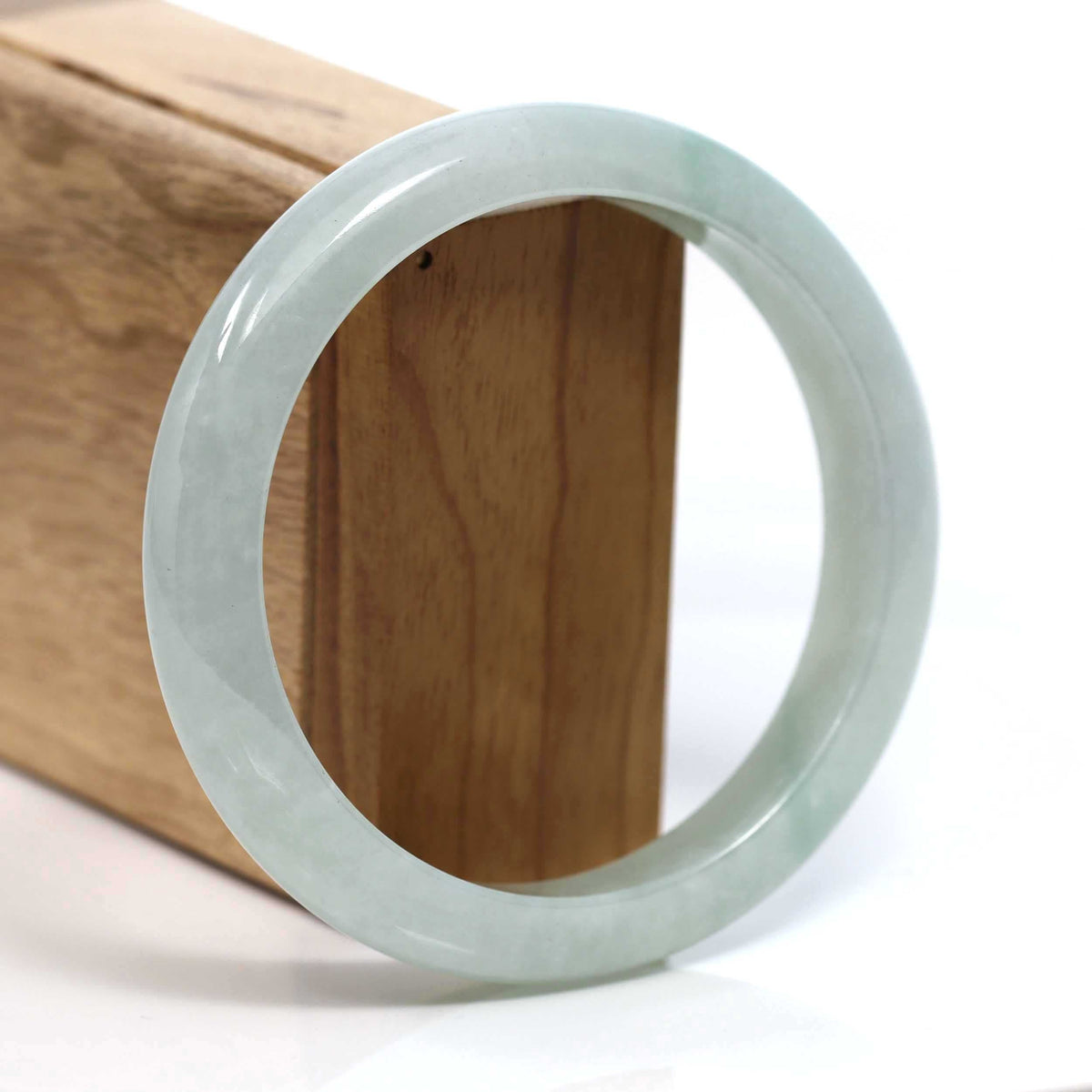 ™ "Classic Bangle" Genuine Burmese Jadeite Jade Bangle Bracelet (62.28mm) #T196