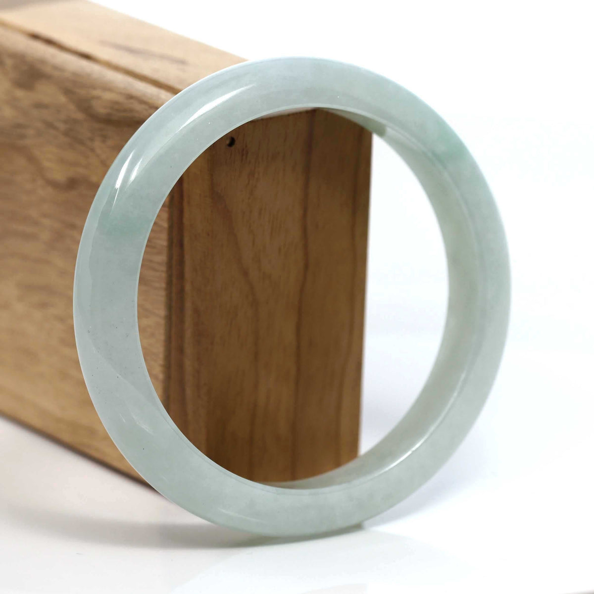 ™ "Classic Bangle" Genuine Burmese Jadeite Jade Bangle Bracelet (62.28mm) #T196