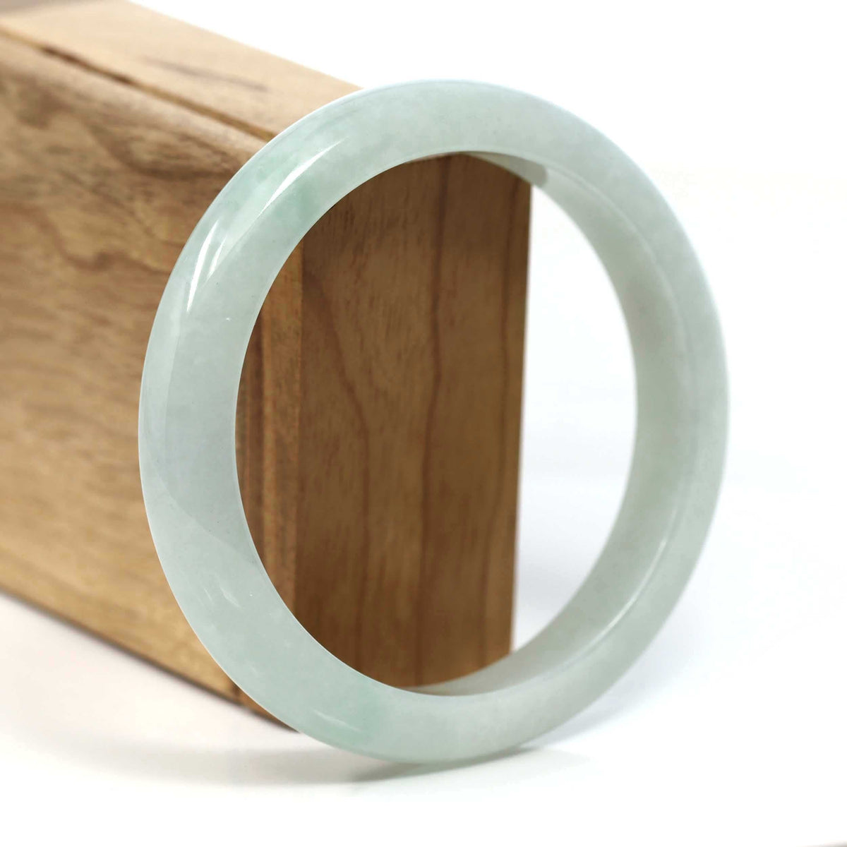 ™ "Classic Bangle" Genuine Burmese Jadeite Jade Bangle Bracelet (62.28mm) #T196